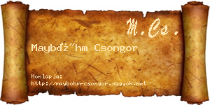 Mayböhm Csongor névjegykártya